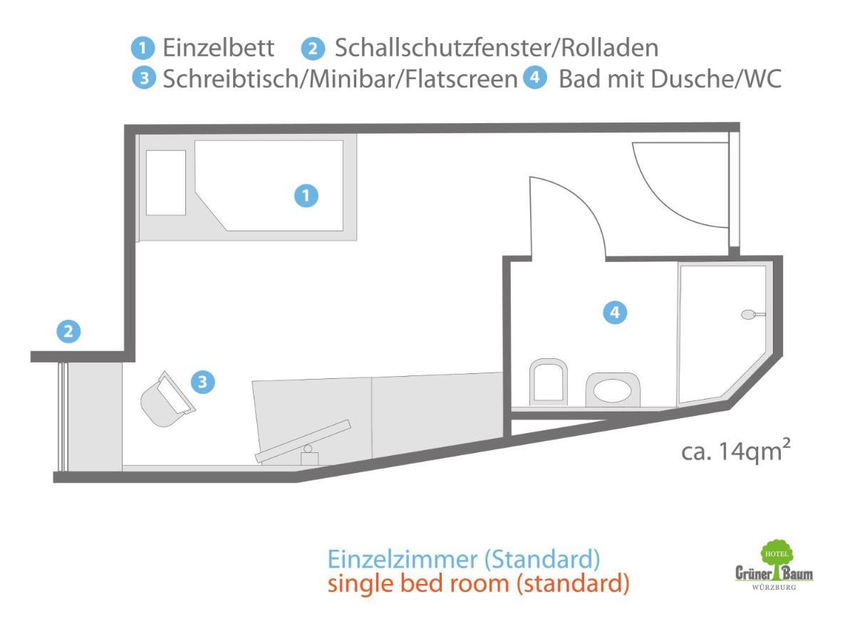 Hotel Gruner Baum Wurtzburgo Exterior foto