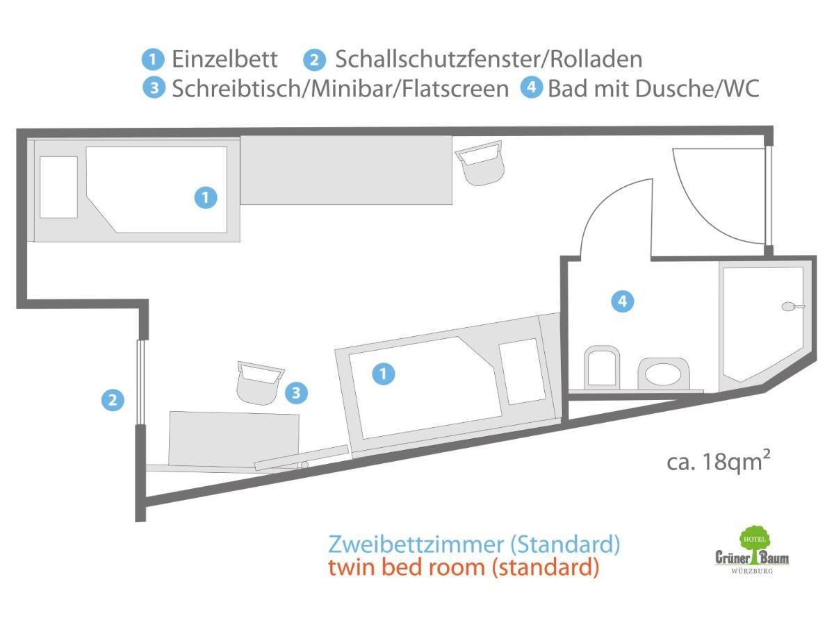 Hotel Gruner Baum Wurtzburgo Exterior foto